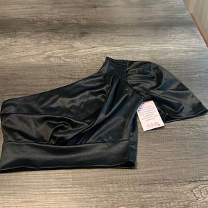 New with tags black satin like shirt. Size small